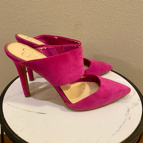 Jessica Simpson Fuchsia Suede Heels - Picture 3 of 8